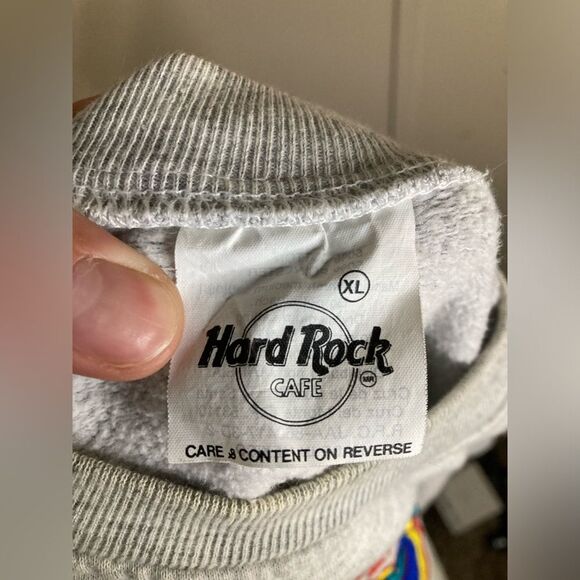 VTG Hard Rock Cafe Puerto Vallarta Grey Sweatshirt Save the Planet Size XL - Picture 2 of 5